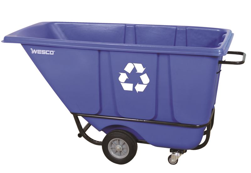 Wesco Industrial Products 272585 Tilt Cart 29.25 Width 43.5 Height 1 Cubic Yard Forkliftable 72.75 Length 