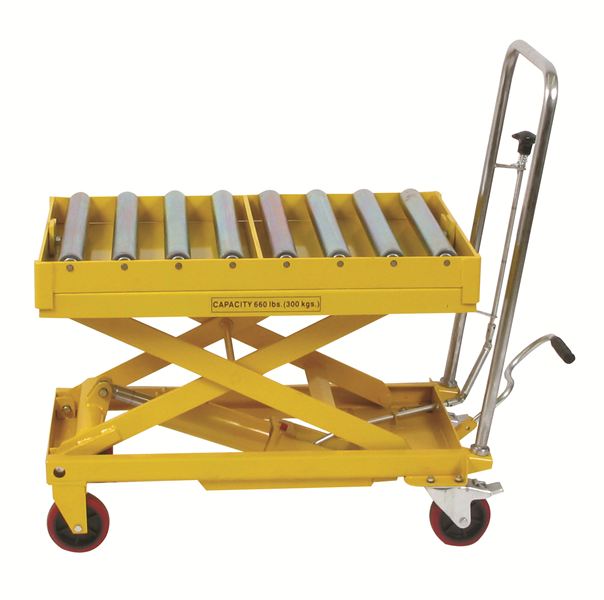 273269 WESCO 660 LB CAPACITY SCISSORS TABLE WITH ROLLER TOP