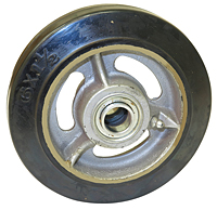 Cast Iron Center Moldon Rubber Wheel
